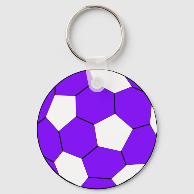 Porte-clés Football violet et blanc (Recto)