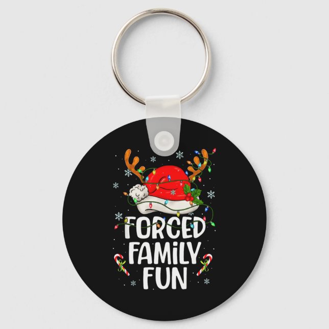 Porte-clés Forced Family Fun Sarcastic Christmas Funny Men Wo (Recto)