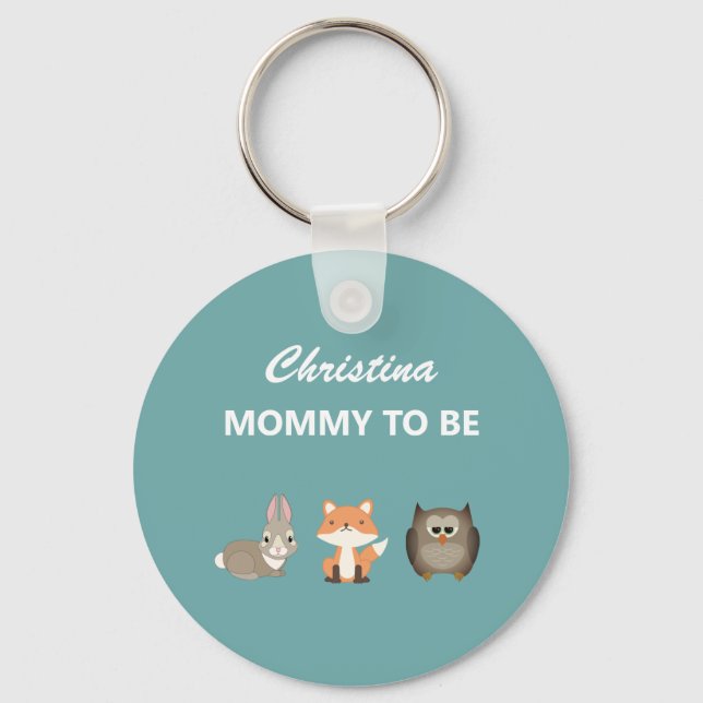 Porte-clés Forêt animale boisée Maman pour être (Recto)