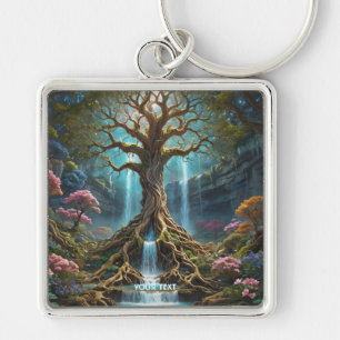 Porte-clés Forêt de cascade de l'arbre mou Imaginaire