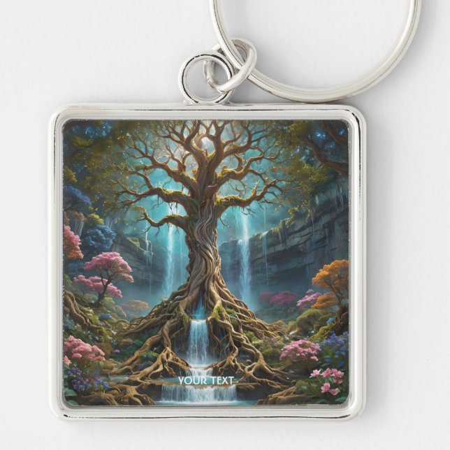 Porte-clés Forêt de cascade de l'arbre mou Imaginaire (Devant)