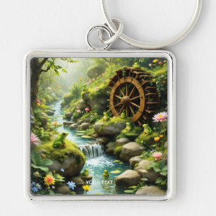 Porte-clés Forêt de la rivière Cute Frog Imaginaire
