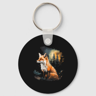 Porte-clés Forêt de renards amoureux de la nature Montagnes R