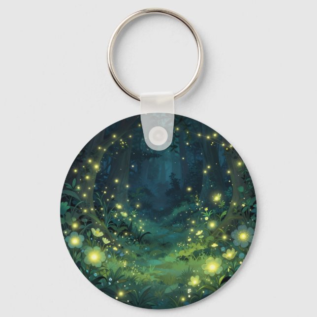 Porte-clés Forêt Enchantée Lumière Nuit Magique (Recto)