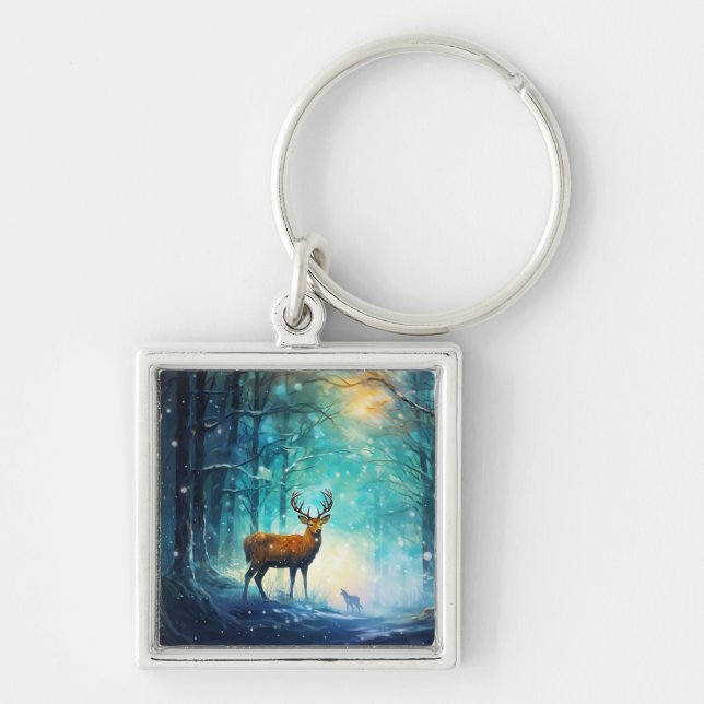 Porte-clés Forêt enneigée magique Art-82109 (Devant)