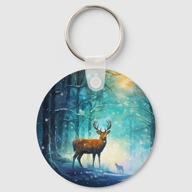 Porte-clés Forêt enneigée magique Art-82109 (Recto)