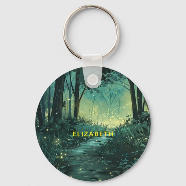 Porte-clés Forêt Fée personnalisée (Recto)