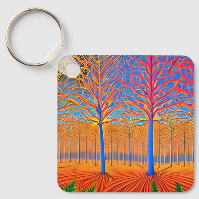 Porte-clés Forêt forestière d'Art Moderne (Recto)