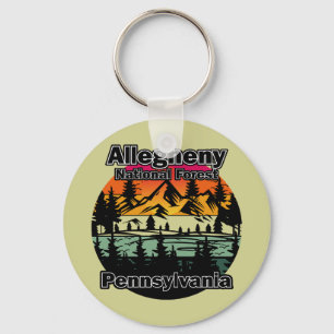 Porte-clés Forêt nationale vintage Allegheny Pennsylvanie