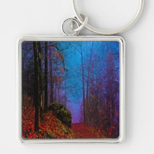 Porte-clés Forêt peinte Automne Brume violette