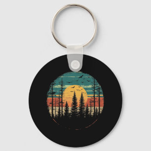Porte-clés Forêt Rétro Arbres Extérieur Nature Femmes Hommes