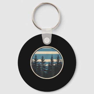 Porte-clés Forêt Rétro Arbres Faune Nature Vintage