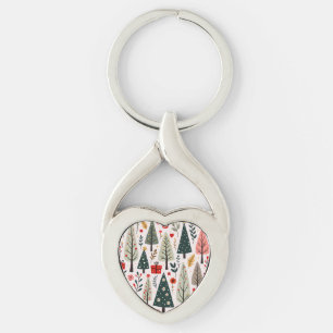 Porte-clés Forêt Whimsical d'arbres de Noël