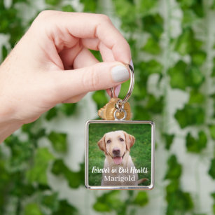 Porte-clés Forever in Our Hearts Pet Dog Photo Keepsake