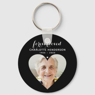 Porte-clés 'Forever Loved' Heart Photo Memorial Tribute