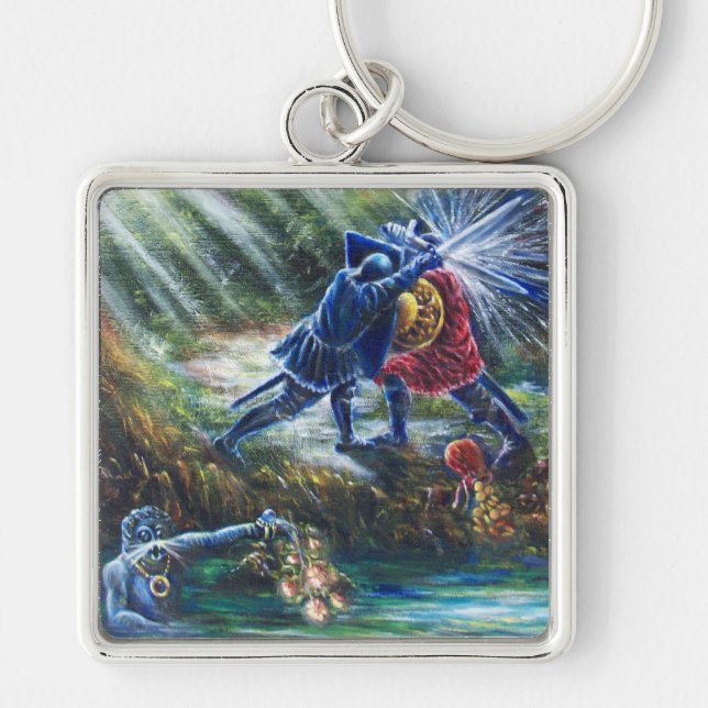 Porte-clés FORGOTTEN ROSE Fighting Knights,Money and Devil (Devant)