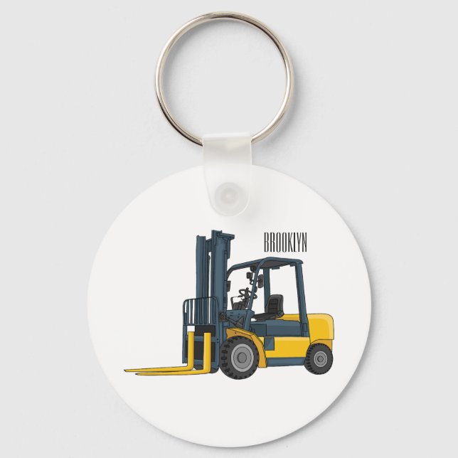 Porte-clés Forklift cartoon illustration (Recto)
