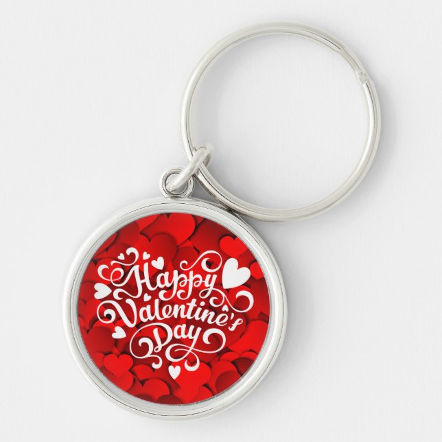 Porte-clés Forme cardiaque Heureuse Sainte-Valentin-23803 (Devant)