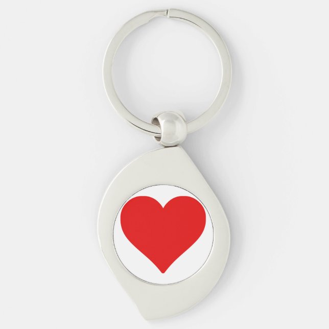 Porte-clés Forme de cœur rouge amour classique minimalisme (Devant)