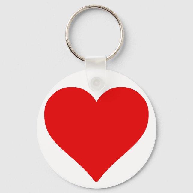 Porte-clés Forme de cœur rouge amour classique minimalisme (Recto)