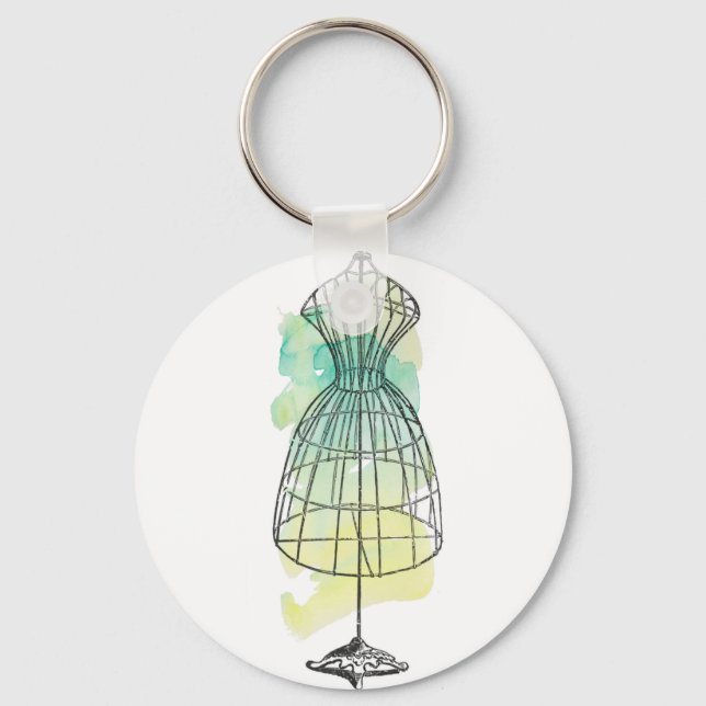 Porte-clés Forme de mannequin à l'aquarelle (Recto)