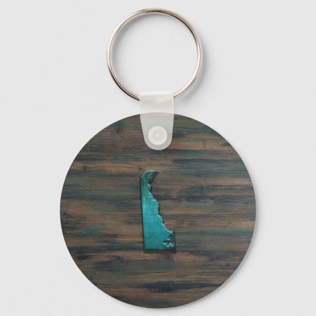 Porte-clés Forme d'état Delaware Turquoise (Recto)