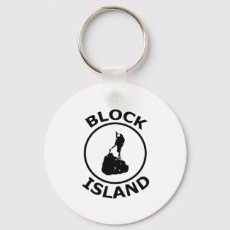 Porte-clés Forme d'île de bloc à l'intérieur du cercle