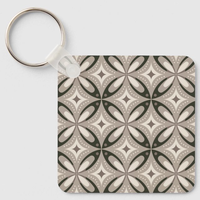 Porte-clés Formes circulaires rétro beige et marron (Recto)