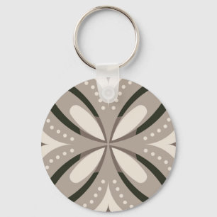 Porte-clés Formes circulaires rétro beige et marron