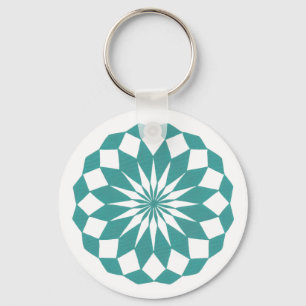 Porte-clés Formes de diamant en Mandala Turquoise Turquoise P