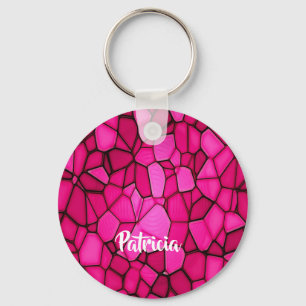 Porte-clés Formes en pierre rose à motif