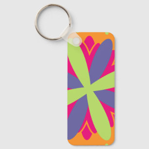 Porte-clés Formes florales orange vibrant