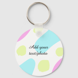 Porte-clés Formes géométriques abstraites pastel ajouter nom 