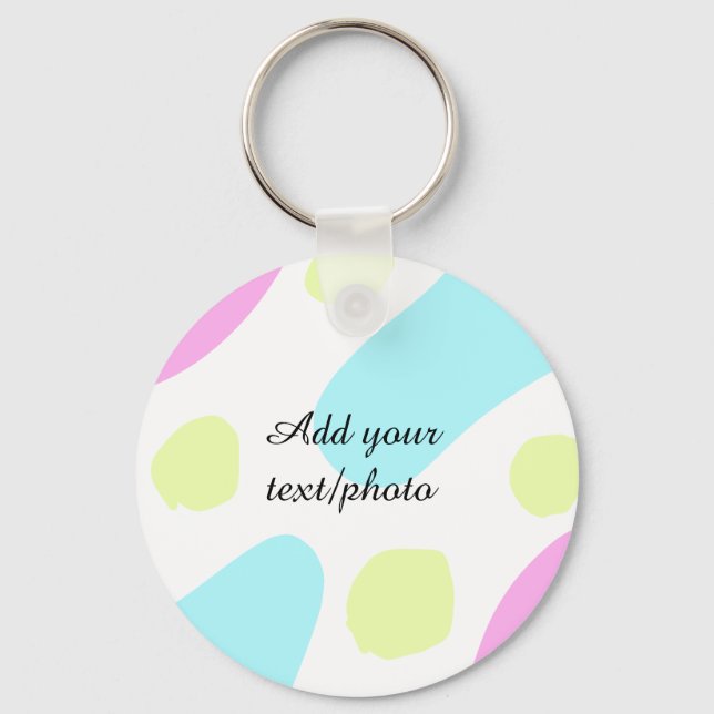 Porte-clés Formes géométriques abstraites pastel ajouter nom  (Recto)