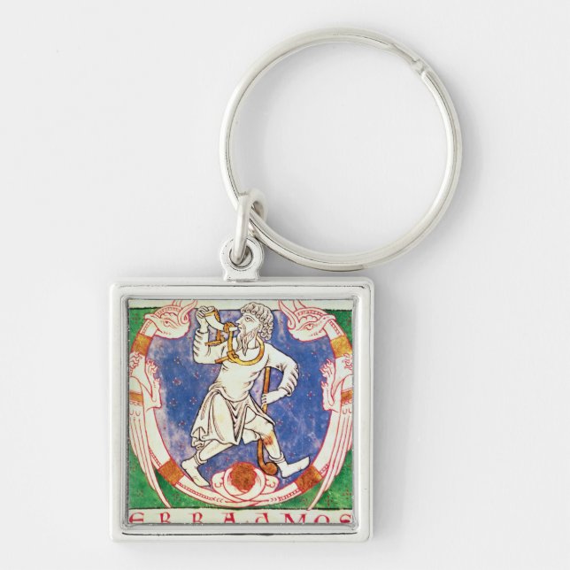 Porte-clés Formez de deux créatures à ailes avec enlacé (Devant)