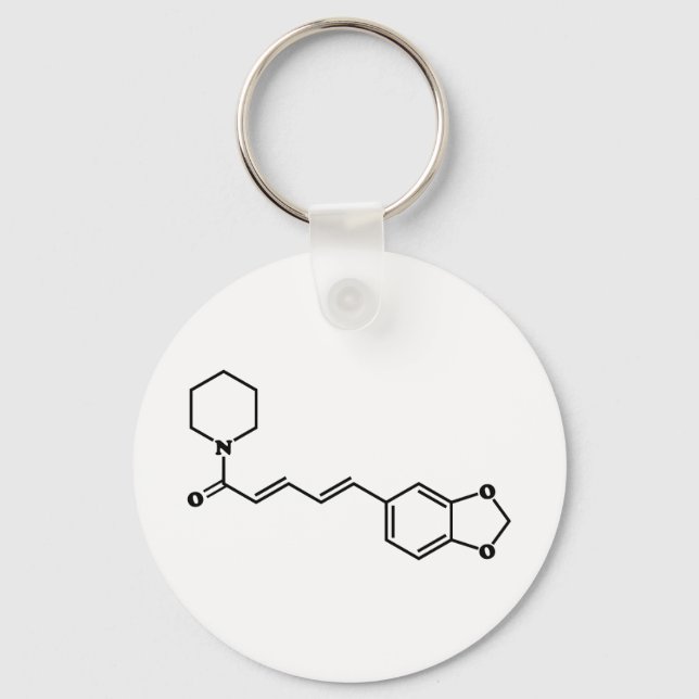 Porte-clés Formule chimique moléculaire de poivre noir Piperi (Recto)