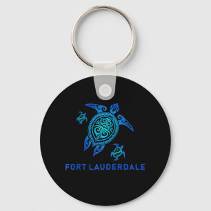 Porte-clés Fort Lauderdale Florida Sea Blue Tribal Turtle