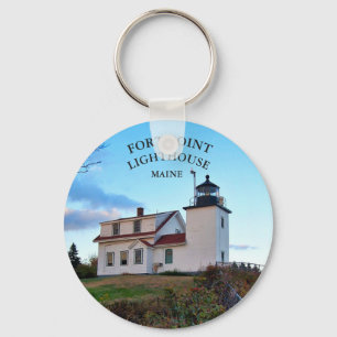 Porte-clés Fort Point Lighthouse Maine Porte - clé