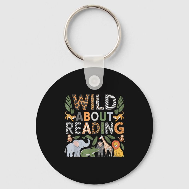 Porte-clés Fou de lecture de livres et bibliophile (Recto)