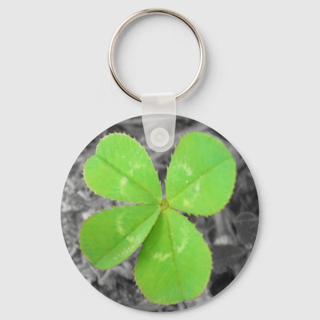 Porte-clés Four Leaf Clover Keychain - Black & White & Color (Recto)