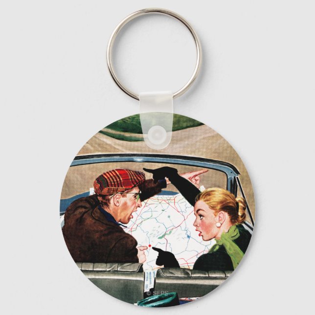 Porte-clés Fourche sur la route (Recto)