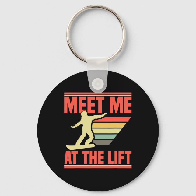 Porte-clés Fournitures Snowboarder Ski Slope Gear Vacation Sn (Recto)