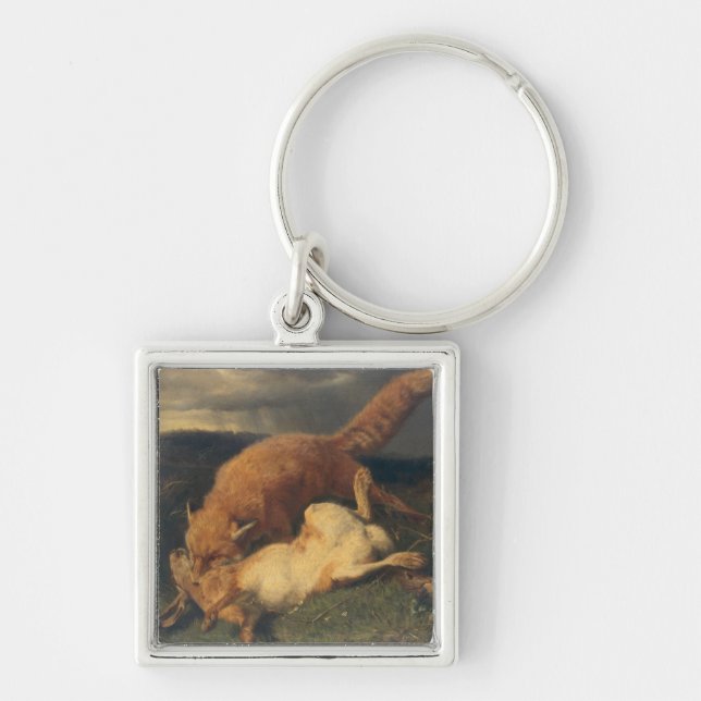 Porte-clés Fox et lièvres, 1866 (Devant)