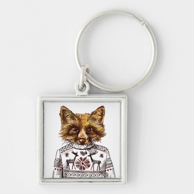 Porte-clés Fox habillé rusé (Devant)