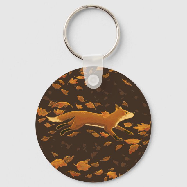 Porte-clés Fox Traversant L'Automne (Recto)