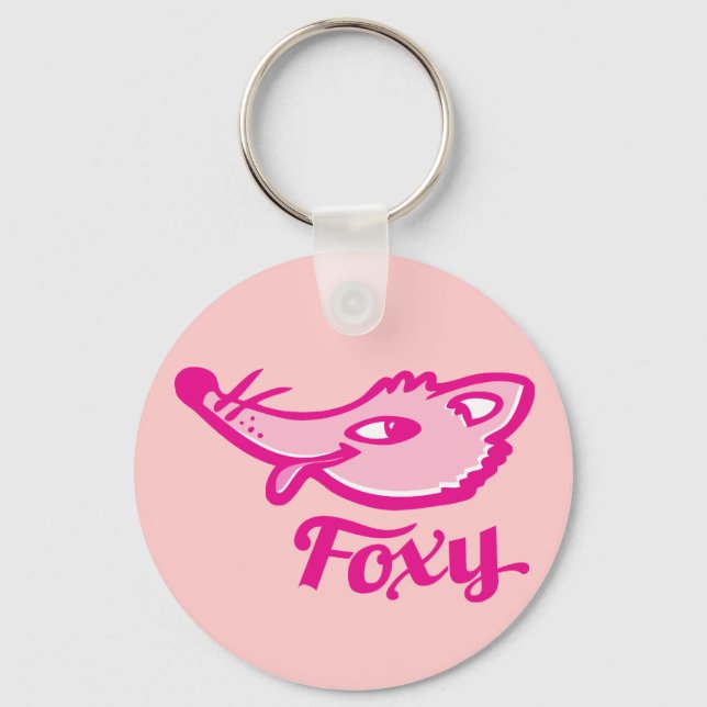 Porte-clés Foxy grinning fox girls pink keyring (Recto)