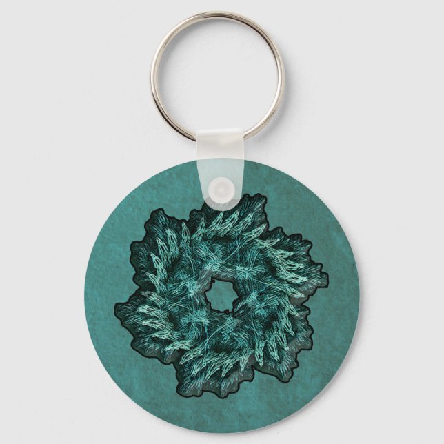 Porte-clés Fractale couronne de Noël (Recto)