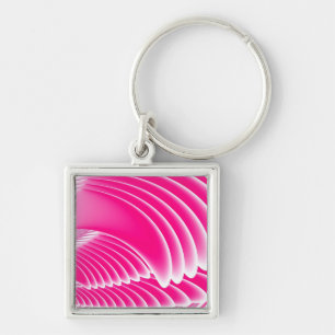 Porte-clés Fractale des ailes de l'ange rose fuchsia