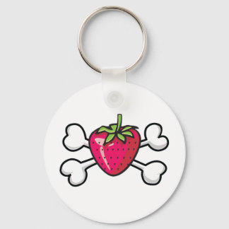 Porte-clés fraise Crâne et os croisés