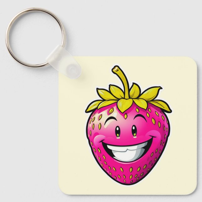 Porte-clés Fraise rose (Recto)